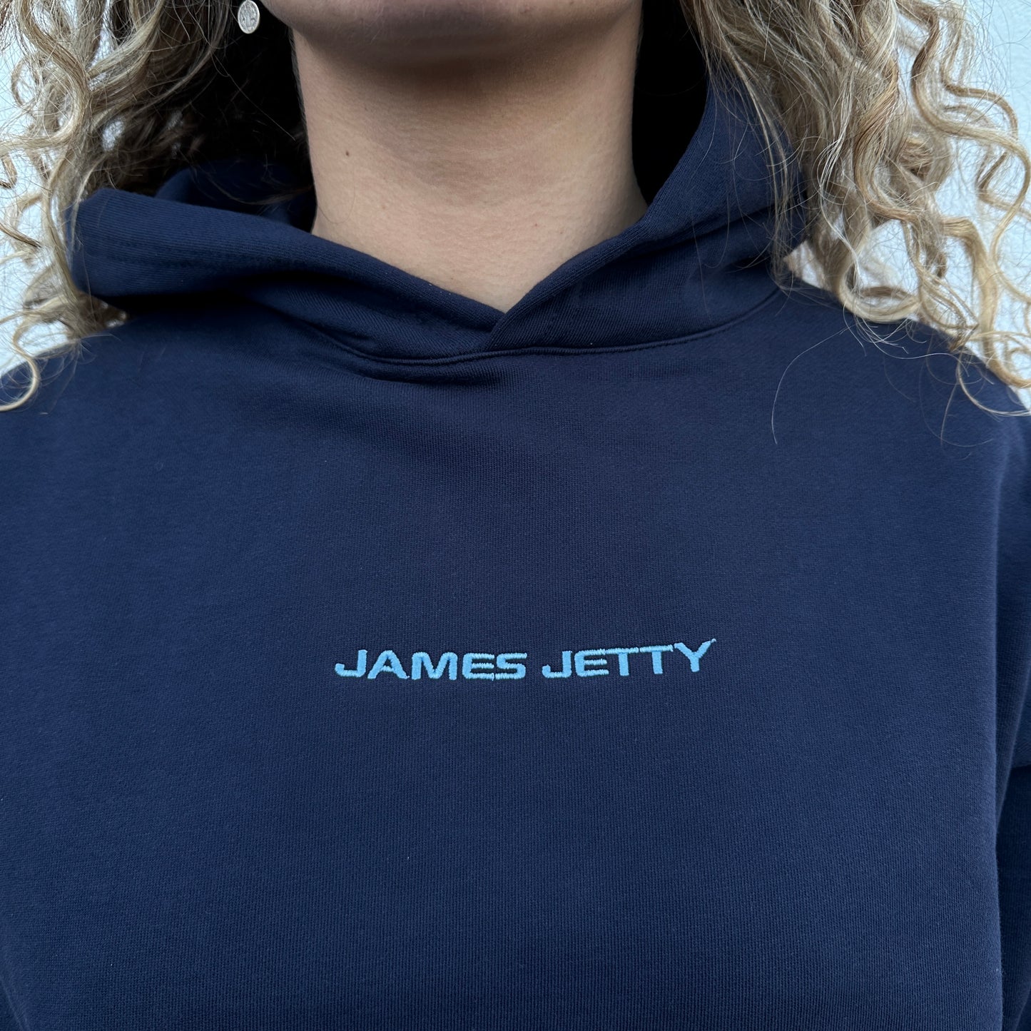 Navy Blue JJ hoodie - Light Blue Embroidery