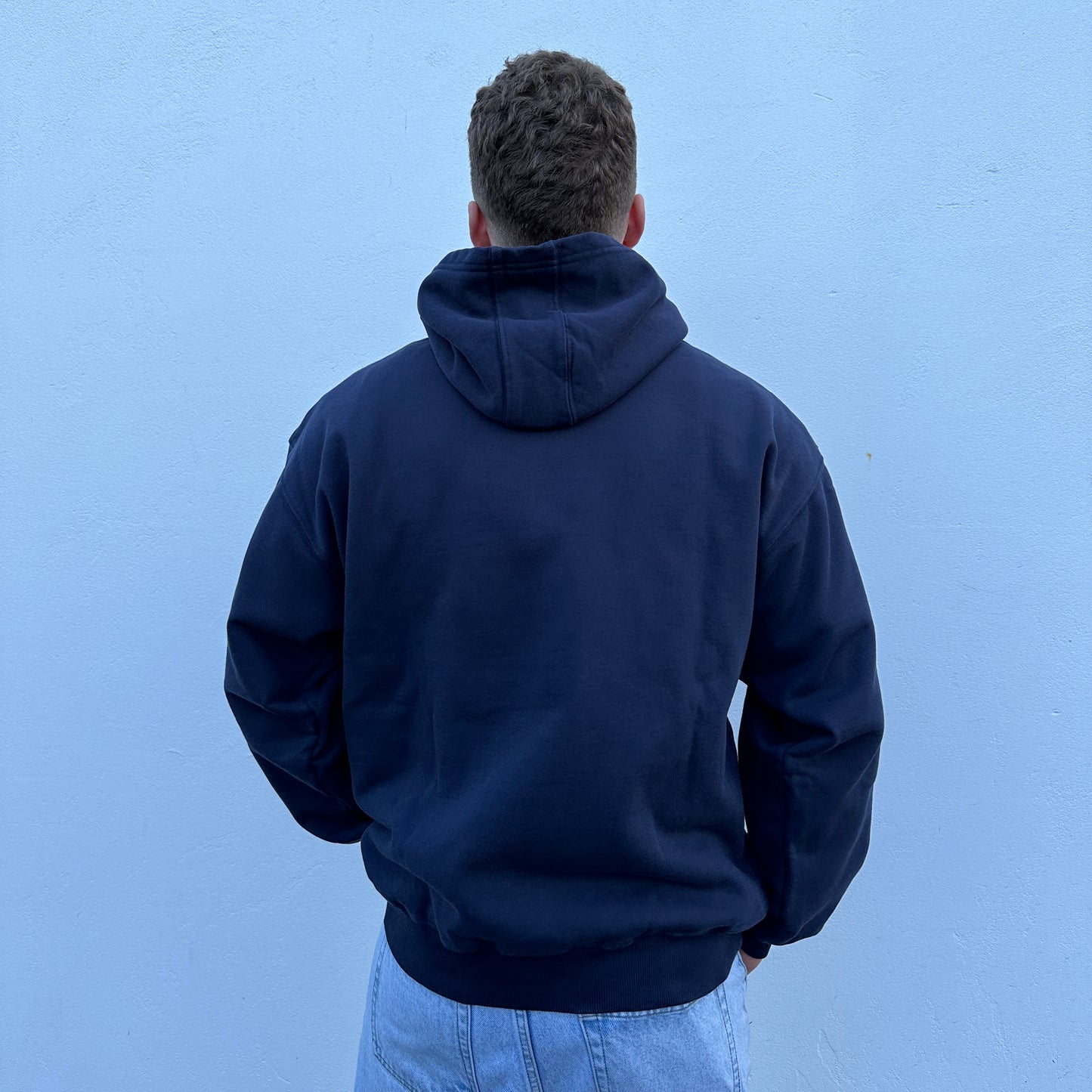 Navy Blue JJ hoodie - Light Blue Embroidery