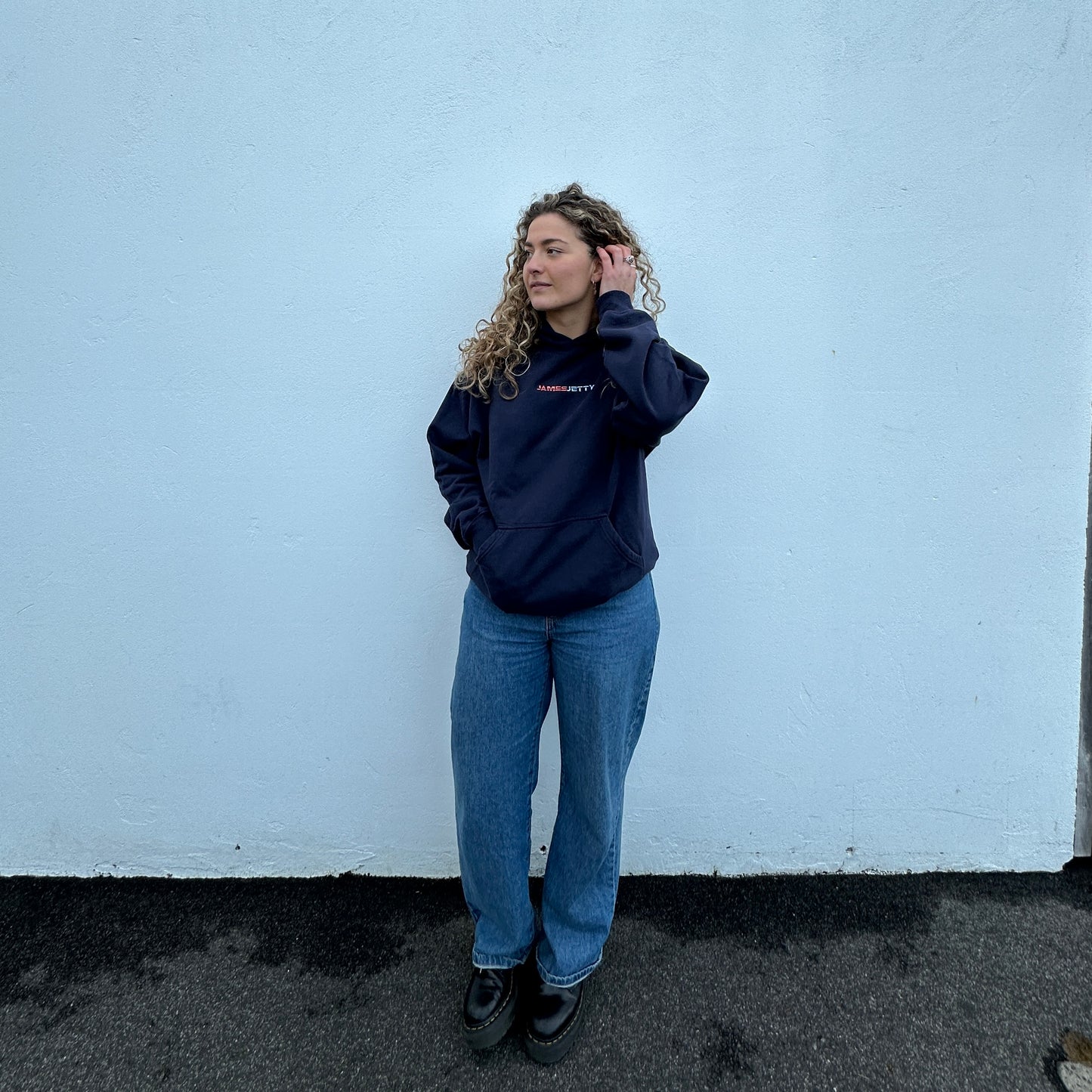 Navy Blue JJ hoodie - Sunset Embroidery
