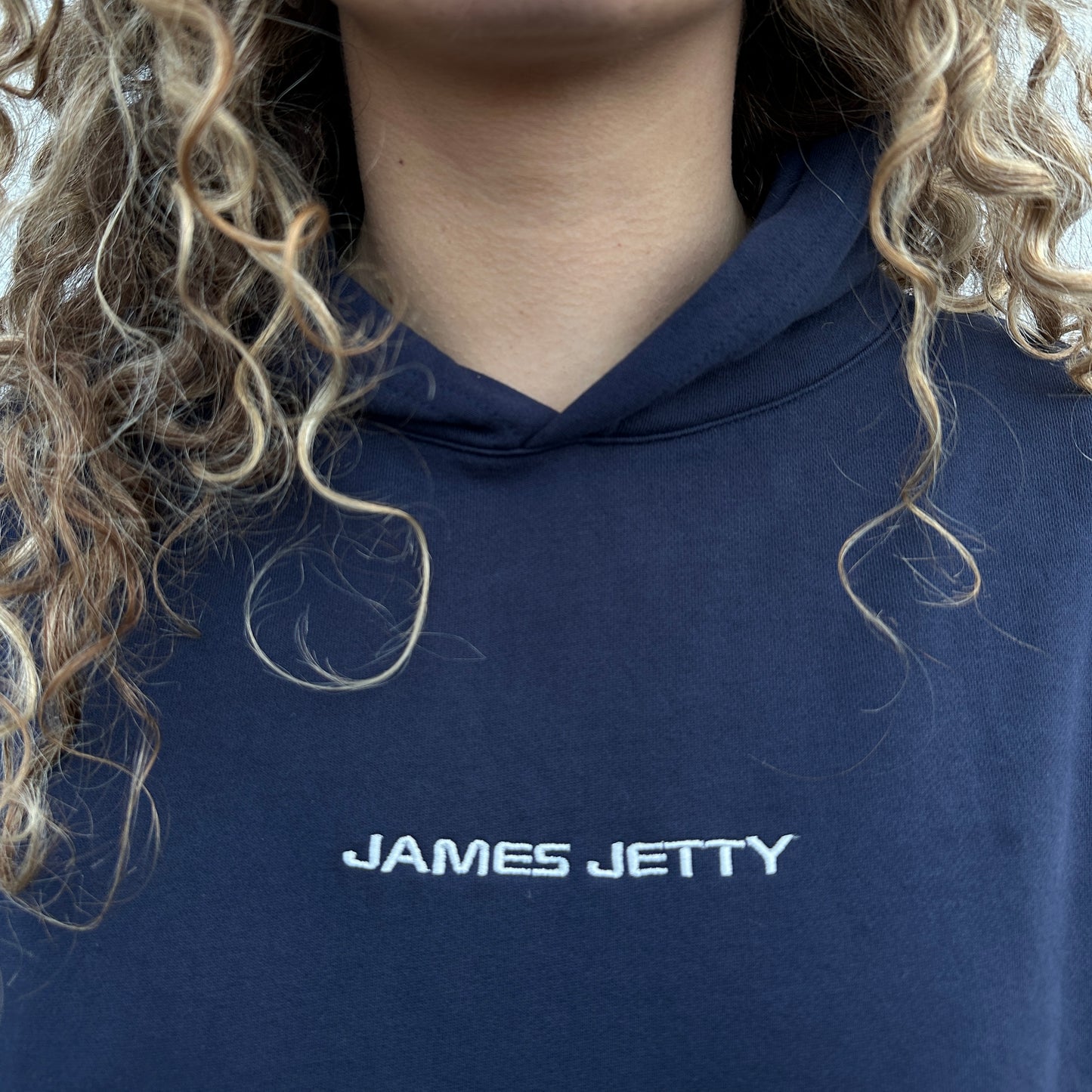Navy Blue JJ hoodie - White Embroidery