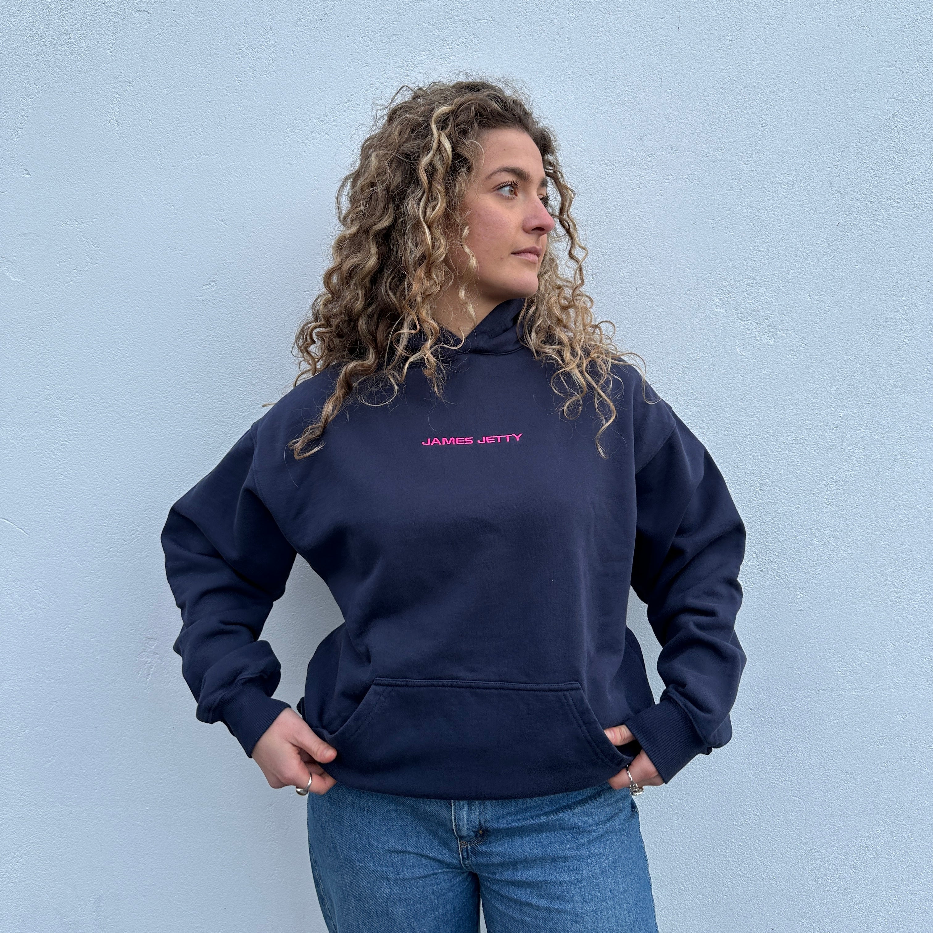 Navy blue pink hoodie on sale